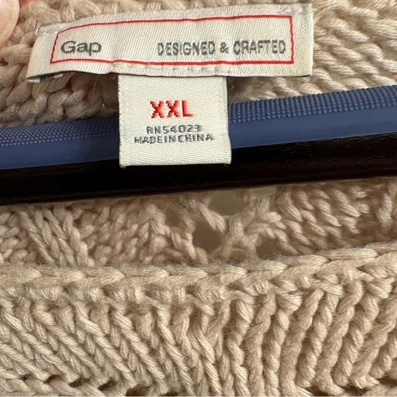 GAP Women's Light Beige Knit Short Sleeve Sweater XXL - Picture 5 of 9